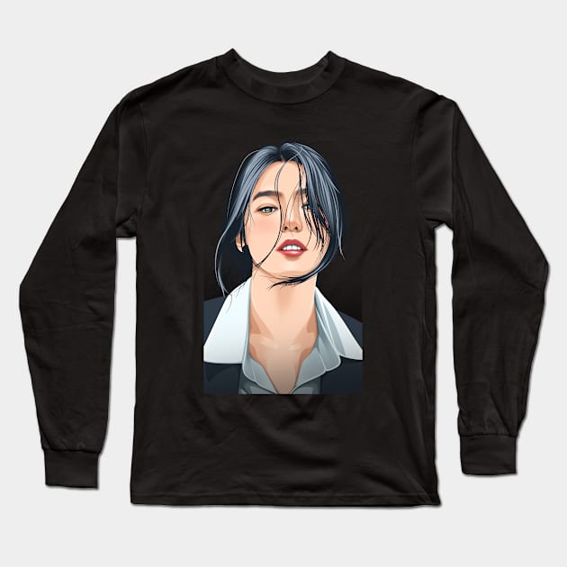 Han Soo Hee Fanart Long Sleeve T-Shirt by Soona Creative